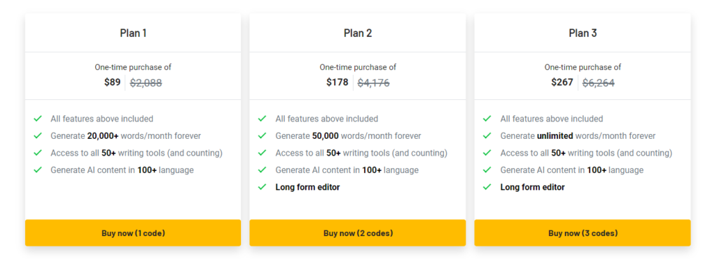 WordHero Lifetime Deal- Appsumo Pricing