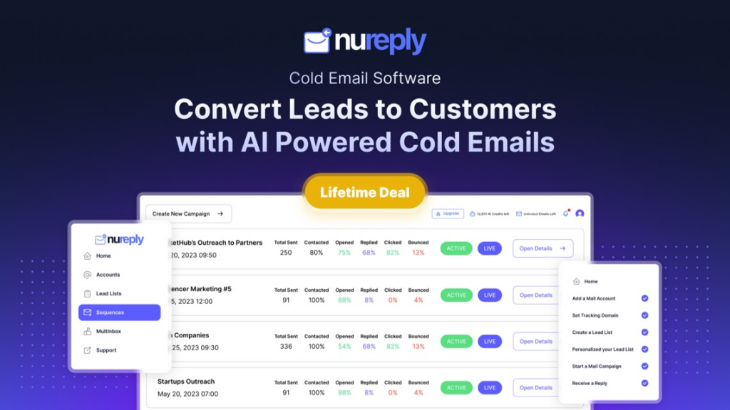 Nureply Cold Email Outreach Tools Lifetime Deal